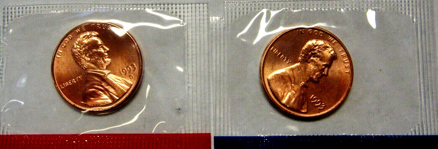 1993 P D S Lincoln Small Cent Proof+PD In Mint Cello (3 Coins) 1993 P D S Lincoln Small Cent Proof+PD In Mint Cello (3 Coins)