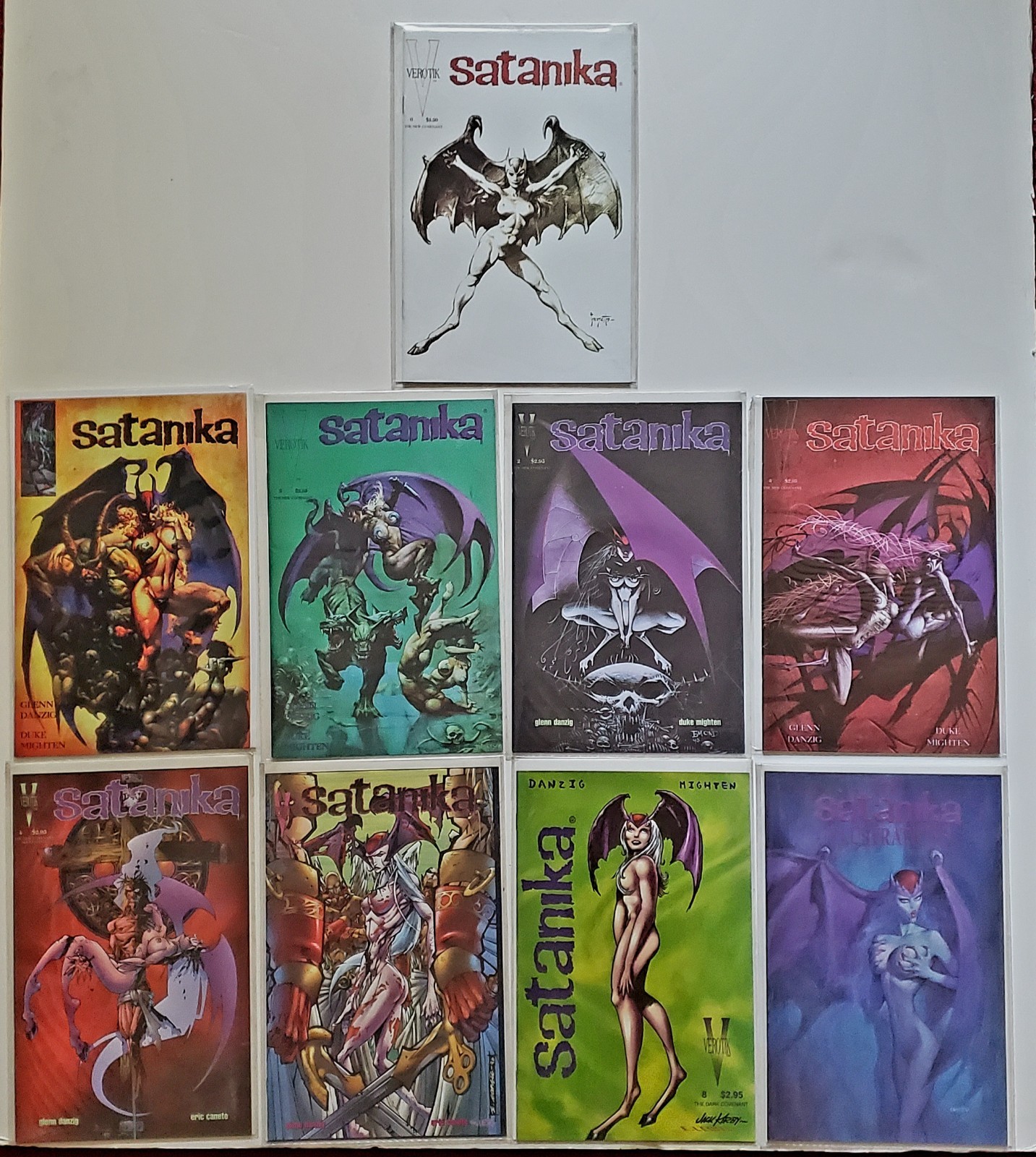 Lot 9 Verotik SATANIKA 0-8 Satanika Illustrated Jack Kirby 8 Emon 2 Variant NM