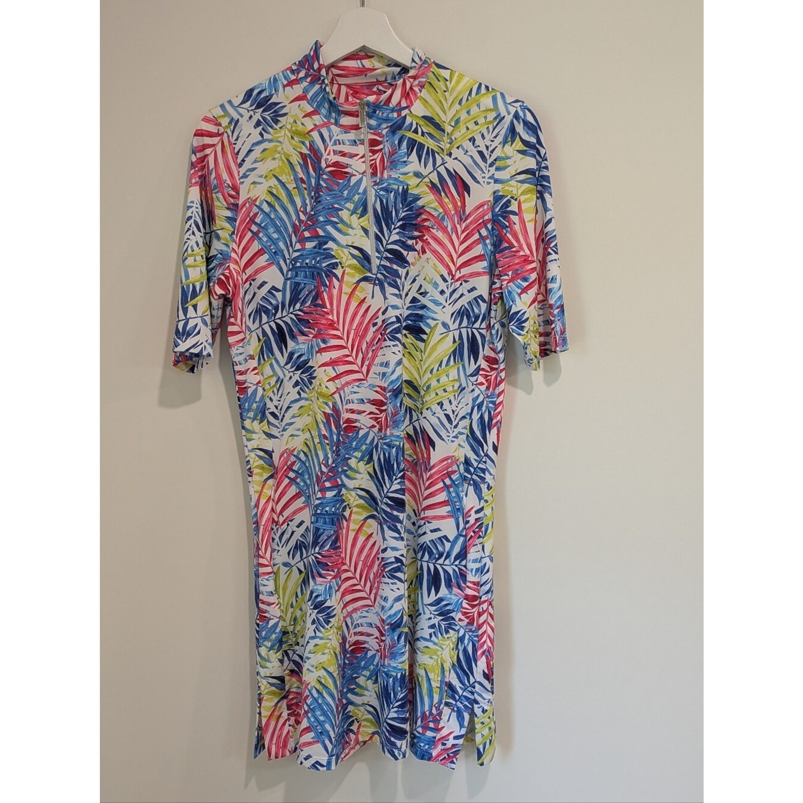 Tail Tropical Leaf Midi Dress (M) Golf Beach Summer Coastal Cruise Resort