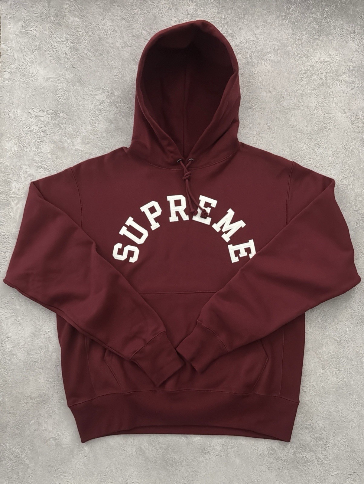 Supreme X Champion Arc Logo Hoodie — Burgundy / White