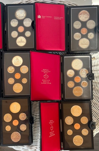 1975 - 1981 Royal Canadian Mint Double Dollar Sets 7 Coin Silver Lot RCM