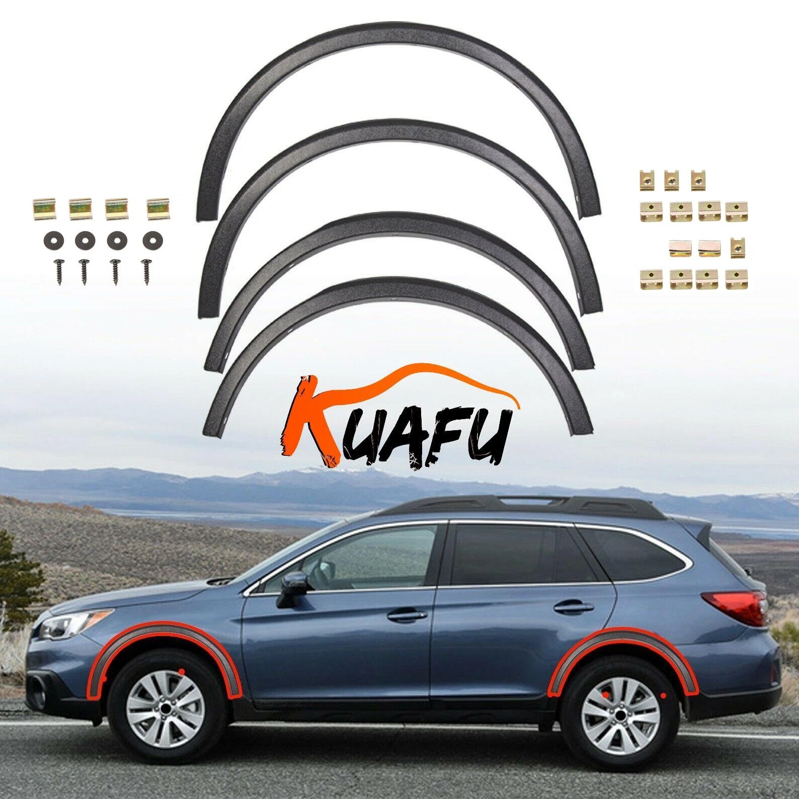 For 2015-2019 Subaru Outback Wheel Arch Molding Fender Flare Kit E201SAL000