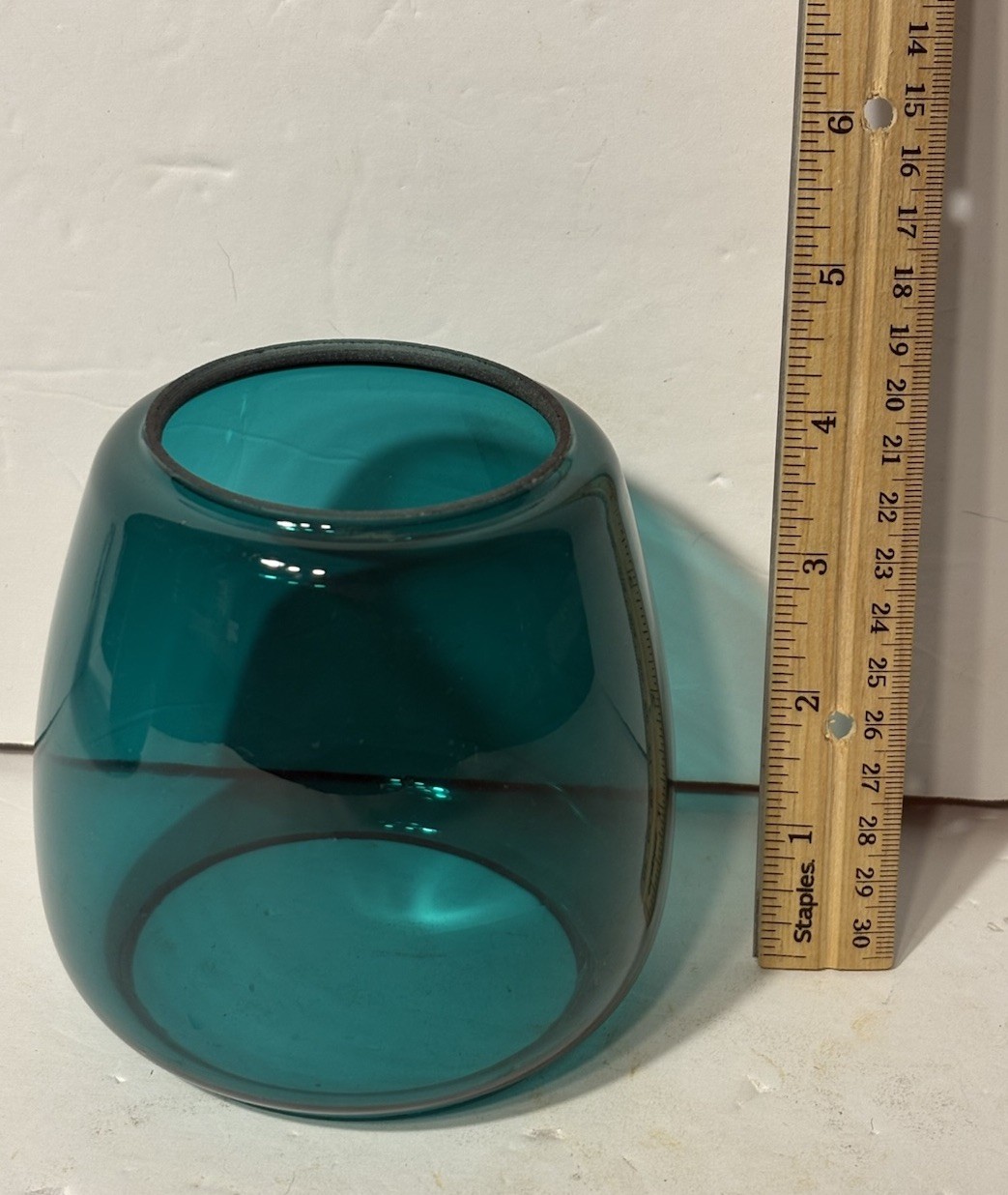 Vintage Antique Aqua Blue Green Railroad Lantern Glass Globe Part