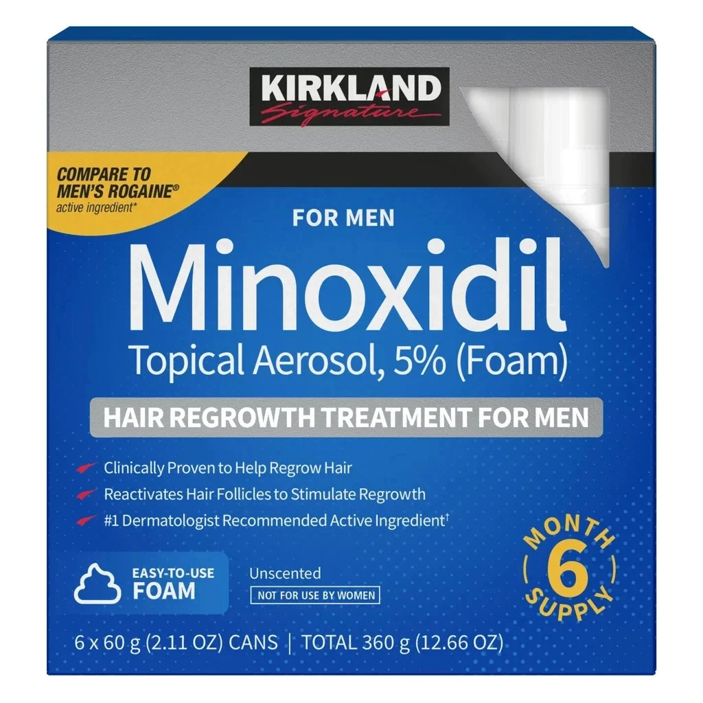 Kirkland Signature Hair Regrowth 5% Minoxidil FOAM for Men - 6 Month Supply