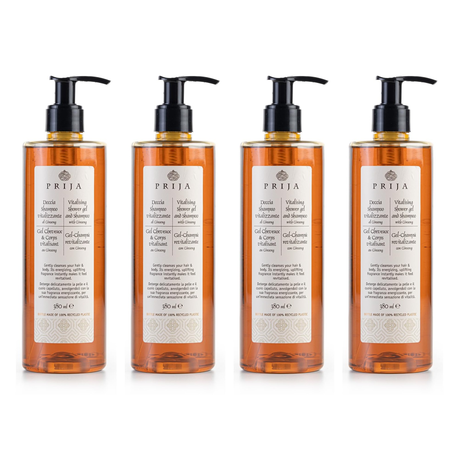 Prija Vitalizing 2 In 1 Shower Gel And Shampoo Ginseng Extract, Hydrating And