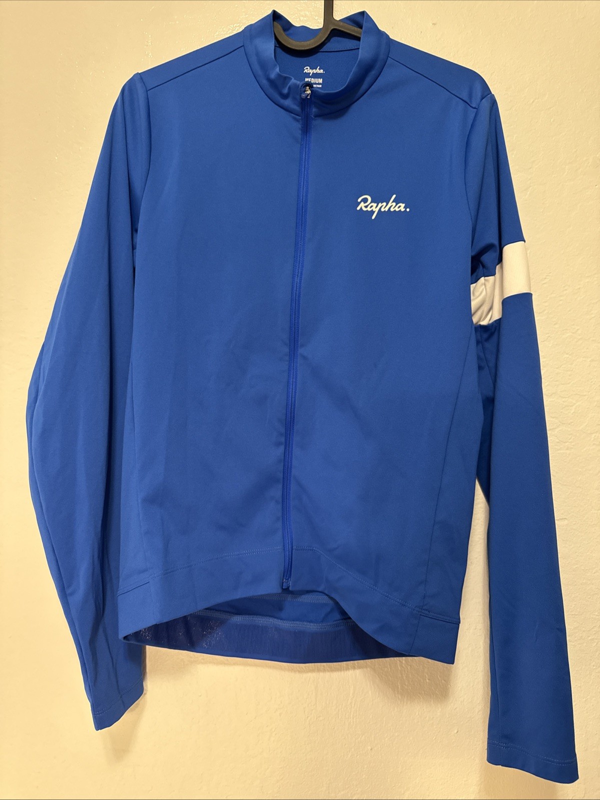 Rapha Men’s Core Thermal Long Sleeve Jersey Full Zip Blue Medium