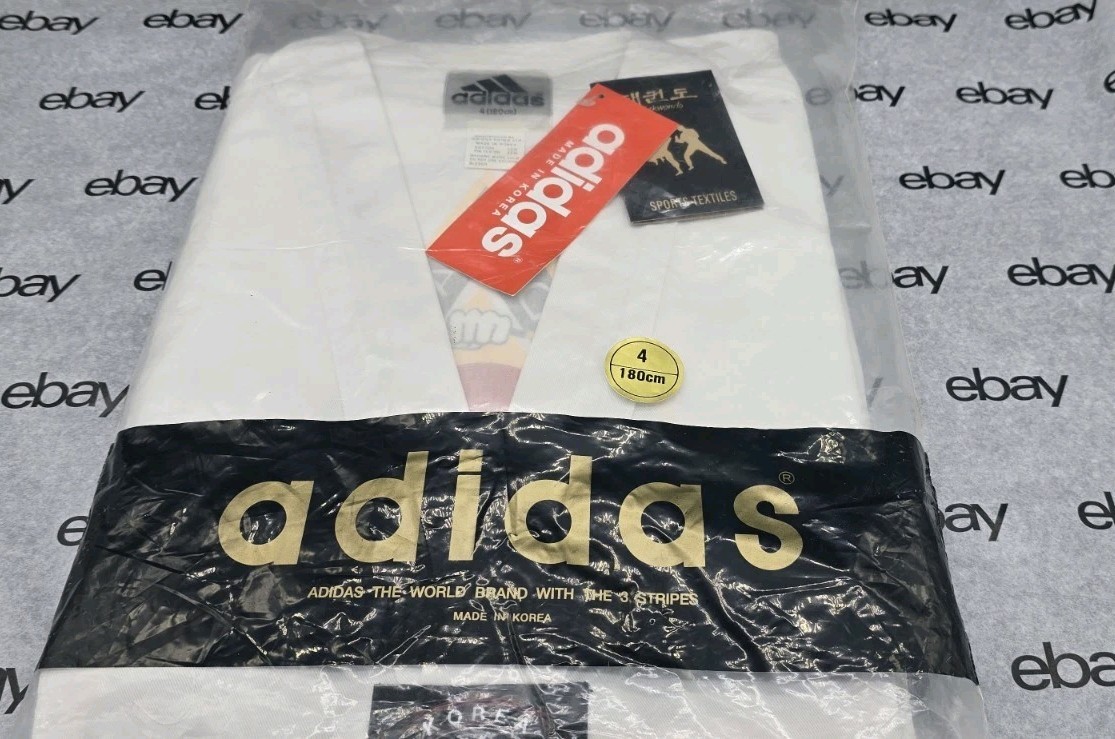 ​Vintage New Adidas Taekwondo Uniform Dobok Size 4 / 180cm Made in Korea NWT