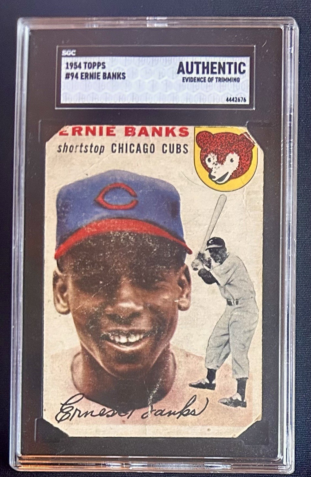 1954 TOPPS #94 ERNIE BANKS ROOKIE CARD SGC AUTHENTIC Rc Chicago Cubs 1954 TOPPS #94 ERNIE BANKS ROOKIE CARD SGC AUTHENTIC Rc Chicago Cubs