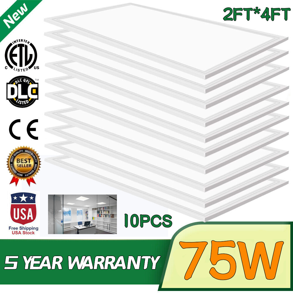 10PCS 75W LED 2x4 Drop-in Ceiling Panels, Replacement lighting,LED Ceiling Light