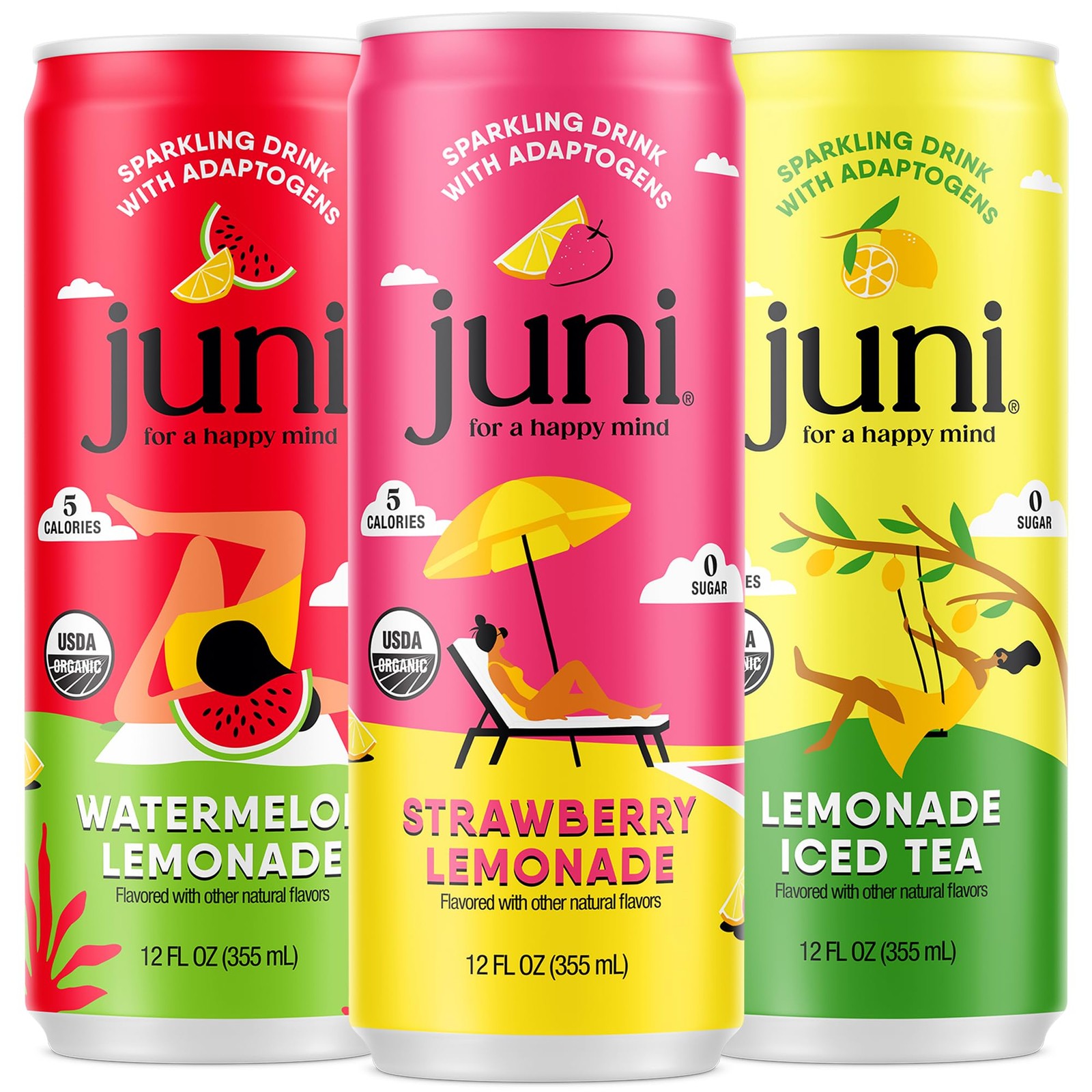 Juni Sparkling Adaptogen Drink, Mood and Focus, 12 Fl Oz (Pack of 12) Juni Sparkling Adaptogen Drink, Mood and Focus, 12 Fl Oz (Pack of 12)