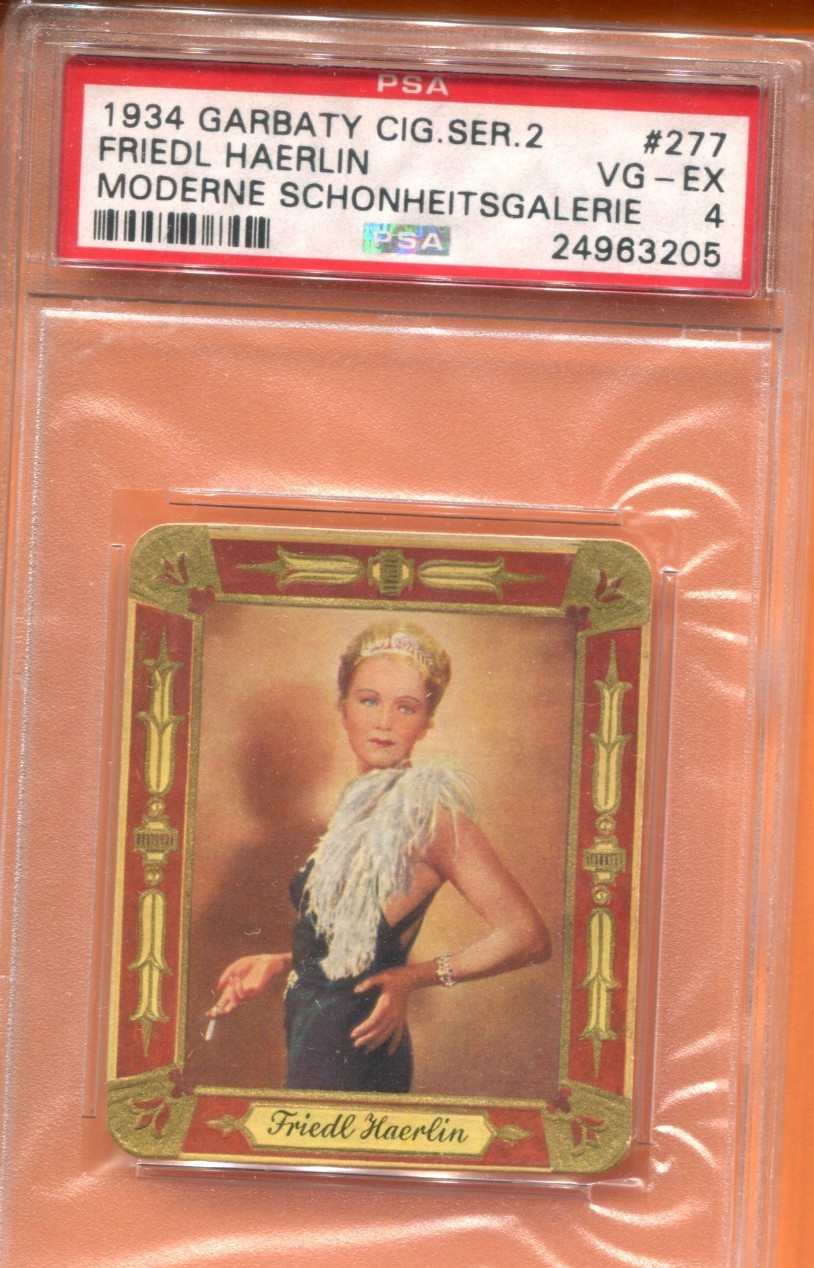 1934 GARBATY SERIES 2 MODERNE SCHONHEITS TOBACCO CARD #277 FRIEDL HAERLIN PSA 4