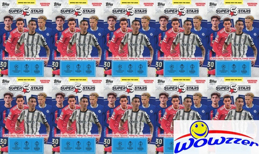 (10) 2022/23 Topps UEFA Superstars EXCLUSIVE Sealed Hanger Box-320 Cards
