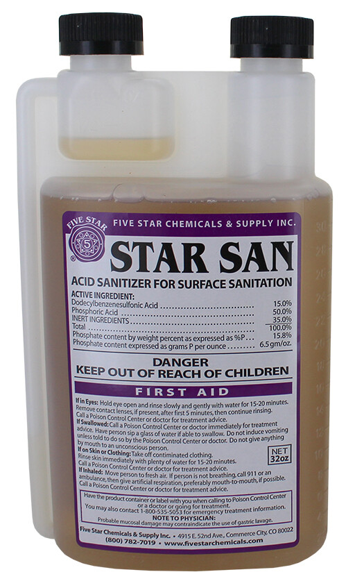 Five Star Star San Sanitizer (32 oz) Five Star Star San Sanitizer (32 oz)
