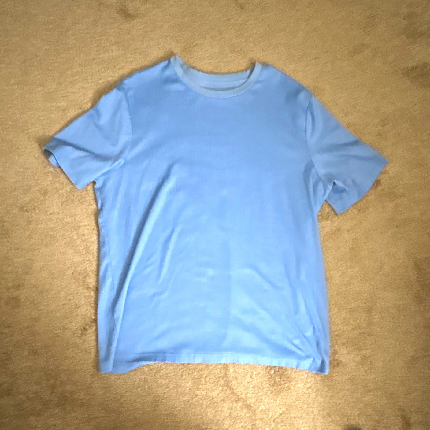Croft & Barrow Men\'s XL Blue Solid Crew Neck Knit Short Sleeve T-Shirt