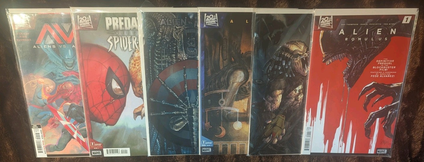 ALIEN / PREDATOR Marvel Comics Mixed Lot of 6,2 Foil Covers 20th Century Studios