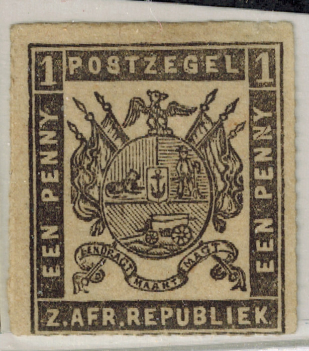 TRANSVAAL 1872-74 SG 25 1d Black on Thin Transparent Paper Perf Roulette MOG GEM