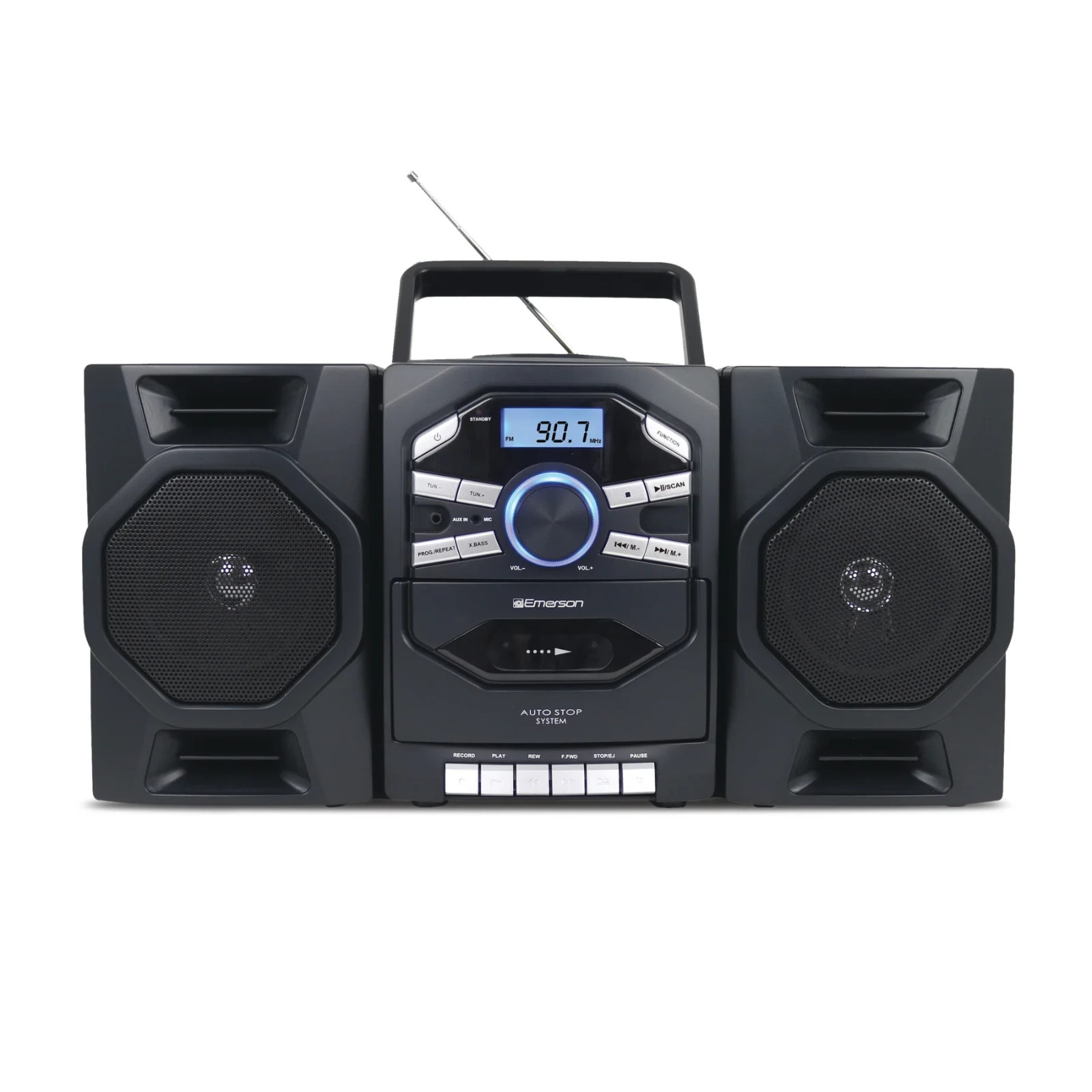 Emerson Portable CD Player Boombox w/ Cassette Player Recorder & AM/FM Radio