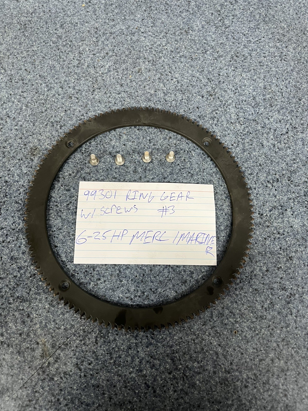 Mercury 99301 Flywheel Ring Gear 6-8-9.9-15-25 HP Mariner E-start With Screws #3