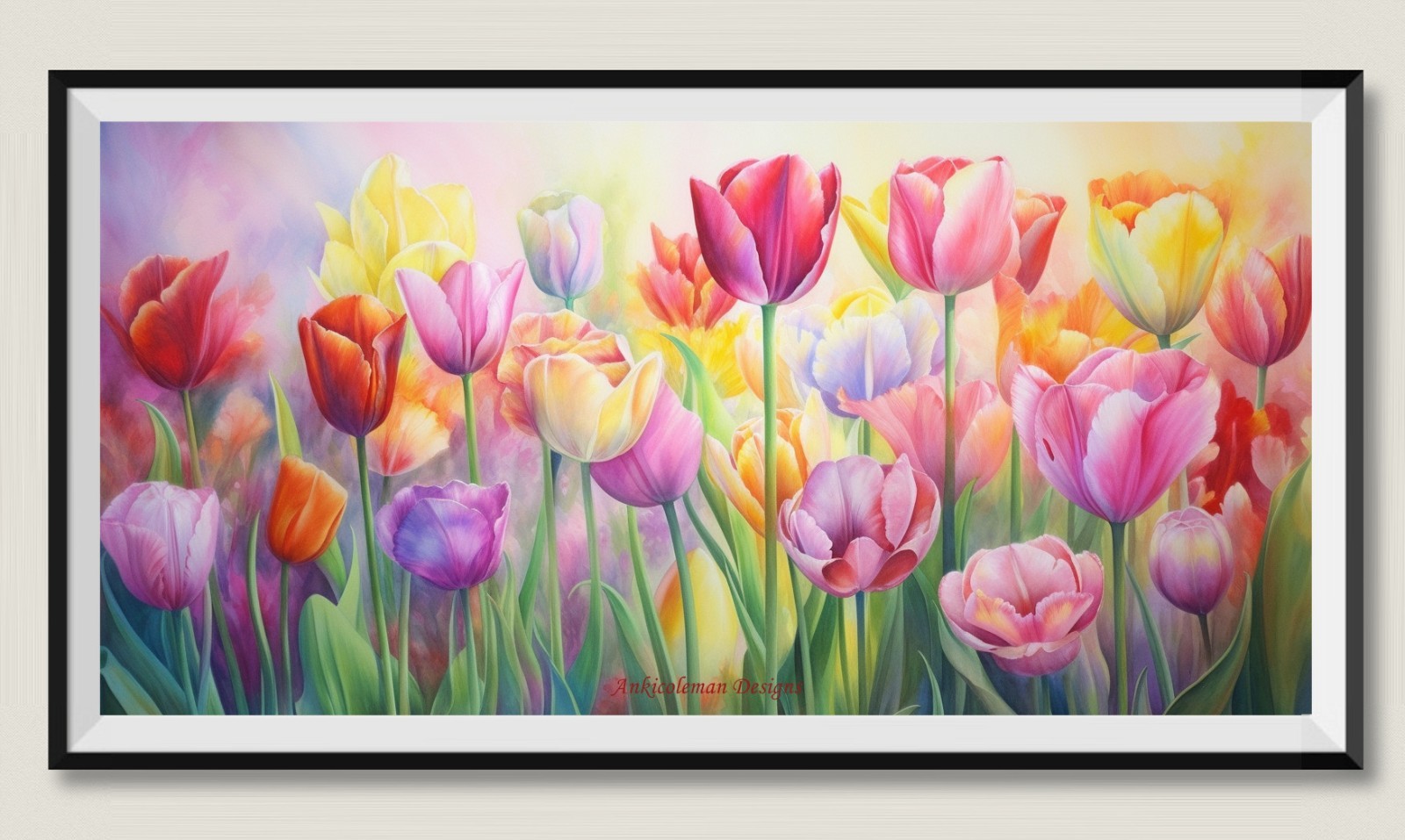 Dance of Tulip - DIY Chart Counted Cross Stitch Patterns Needlework DMC Color