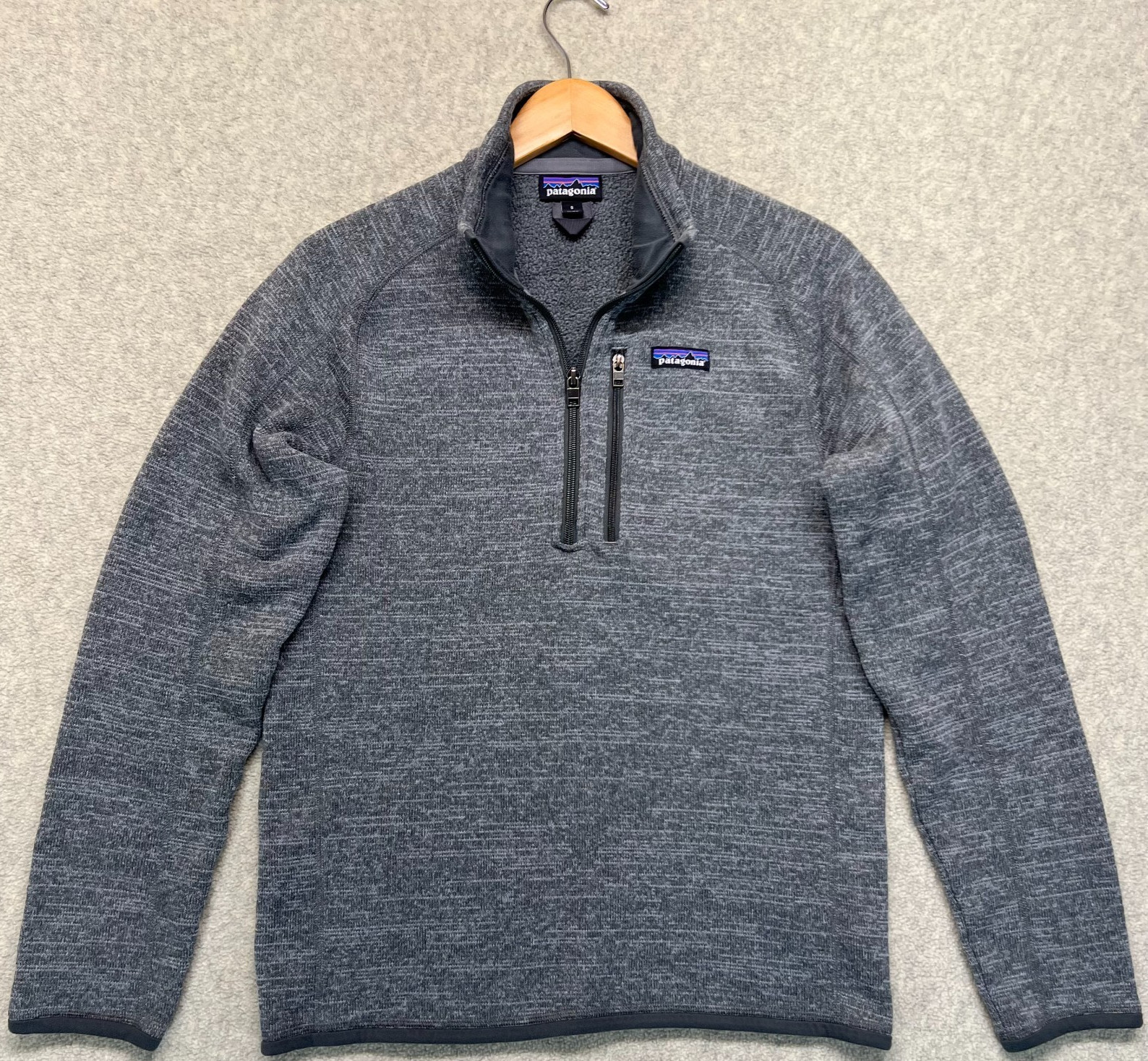 Patagonia Mens Better Sweater 1/4 Zip Fleece Pullover Jacket Heathered Grey S