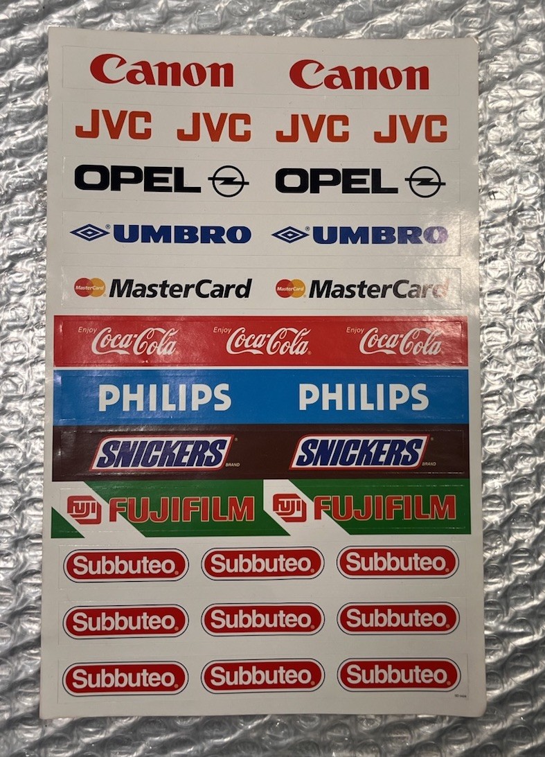 Subbuteo Spares Euro 96 Sticker Sheet Decals Official Sponsors