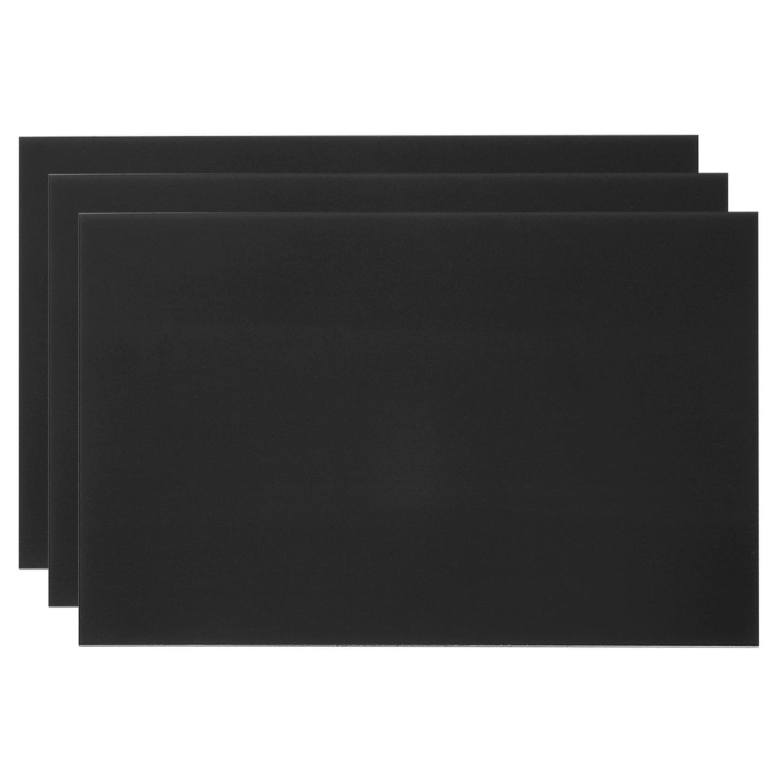 8x12 Inch Anodized Aluminum Sheet Metal, 3Pcs Laser Plates Engraving, Black