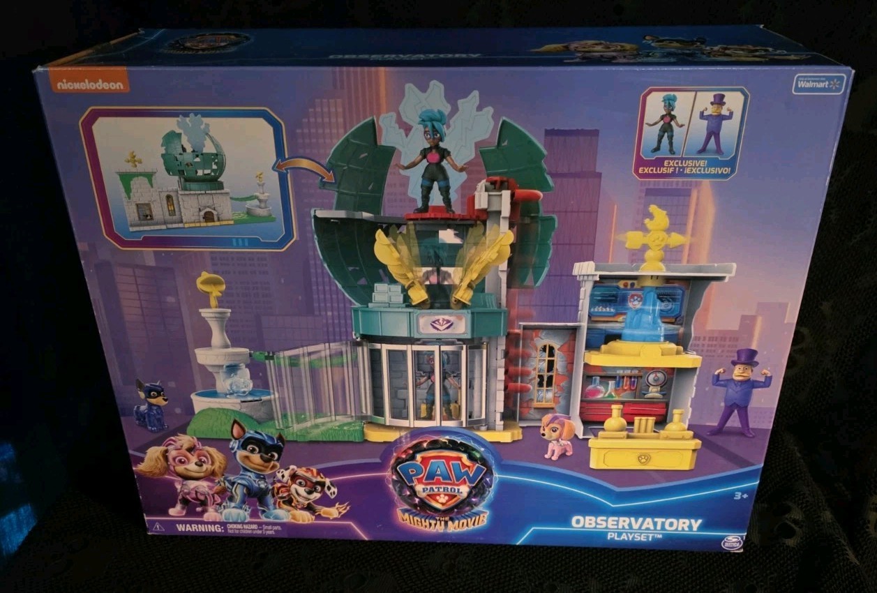 PAW Patrol: The Mighty Movie Observatory Playset with 3 Action Figures NEW 