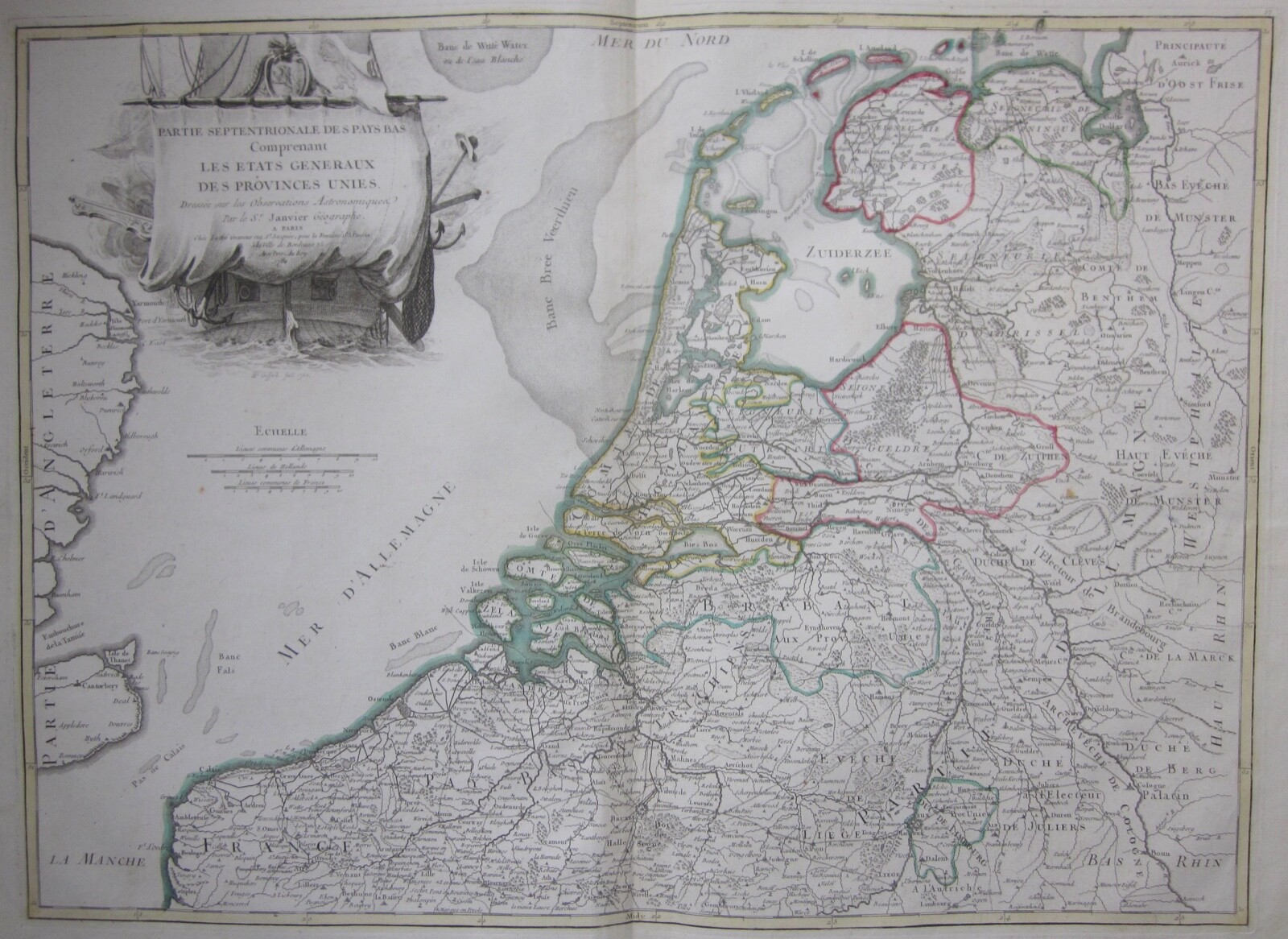 1783 Pays Bas map Janvier Lattré Netherlands Netherlands Netherlands Holland België