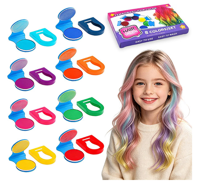 Hair Chalk for Girls Washable, 8 Colors Temporary Hair Dye for Kids