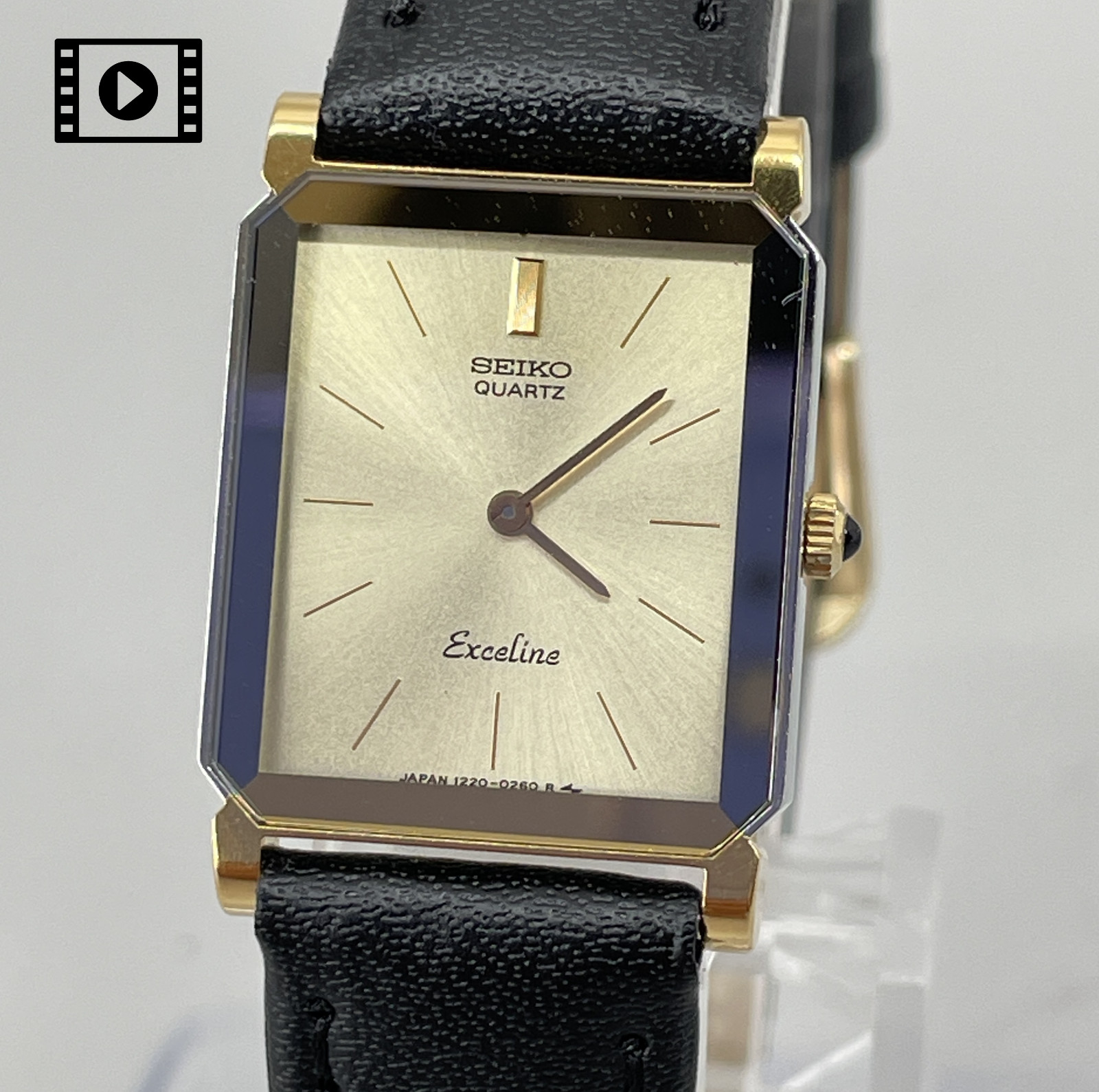 Seiko Exceline 1220-5090 Tank Gold Qz Womens Watch Vtg 1989 [N.Mint] *US Stock