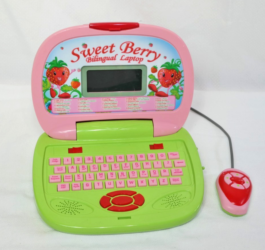 HTF Vintage Sweet Berry Strawberry Bilingual Laptop Toy WORKS Spanish English