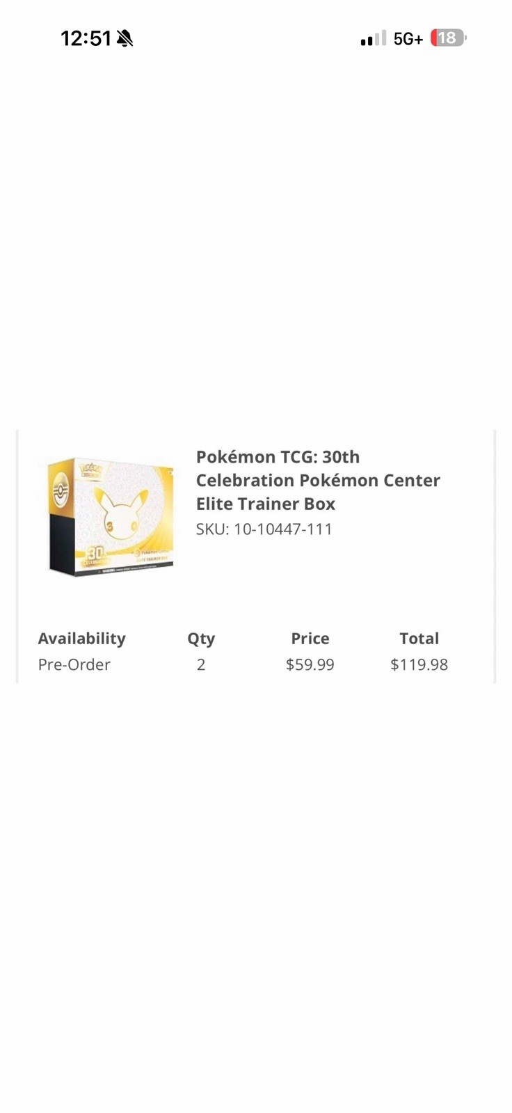 Pokemon Center 30th Anniversary ETB New Sealed