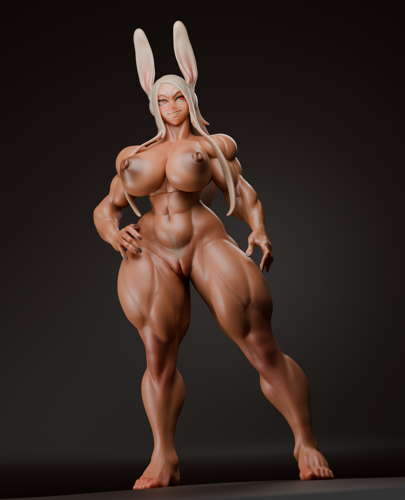 Mirko from My Hero Academia Nude Resin Part Kit Gray Unpainted