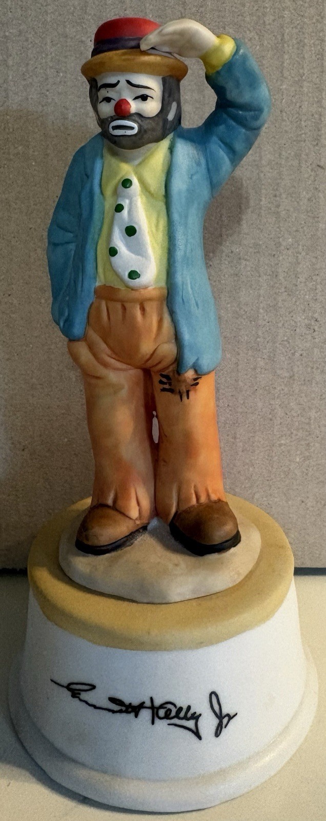 Emmett Kelly Jr Collection Flambro Porcelain Musical Clown Figurine Hobo Vintage