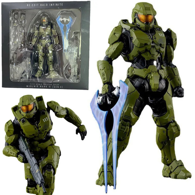 18cm RE:EDIT Master Chief MJOLNIR Mark V1 1/12 Action Figure Collectible 18cm RE:EDIT Master Chief MJOLNIR Mark V1 1/12 Action Figure Collectible