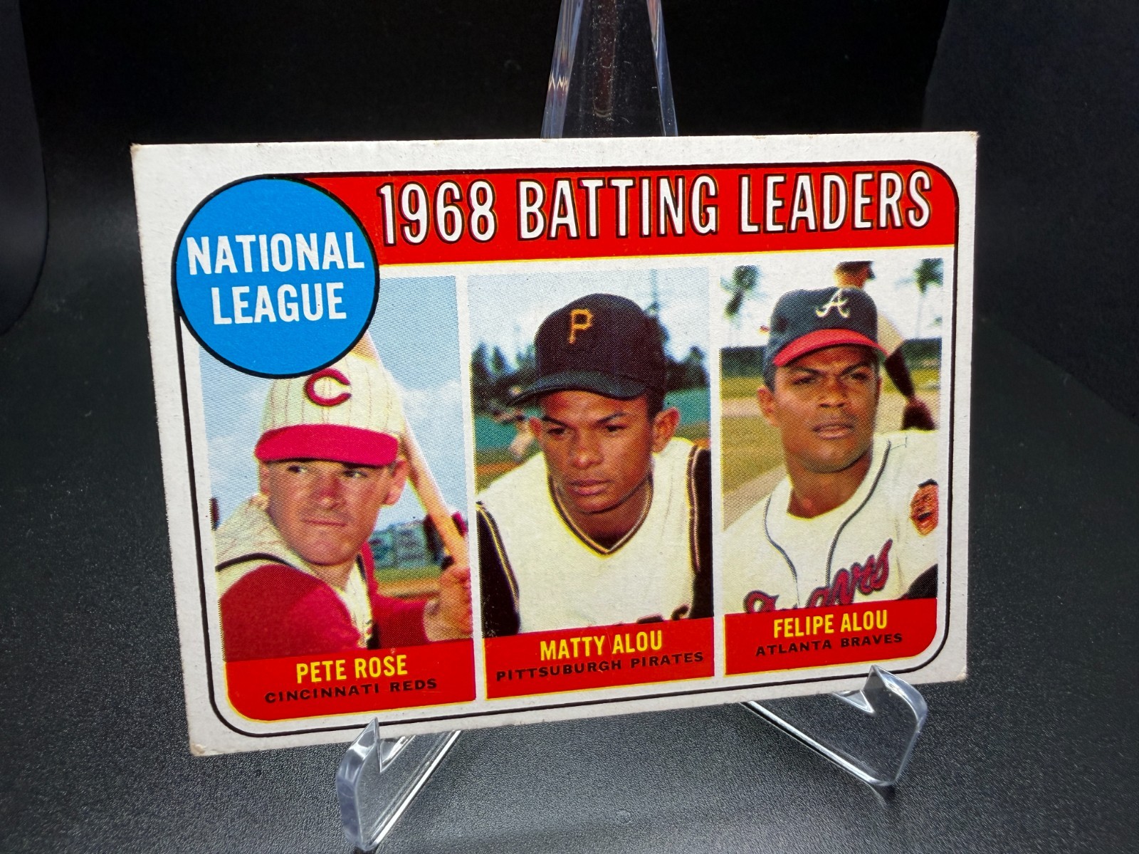 3 Excellent Cards From 1968:  Pete Rose-Bob Gibson-Matty Alou-NL/AL LEADERS