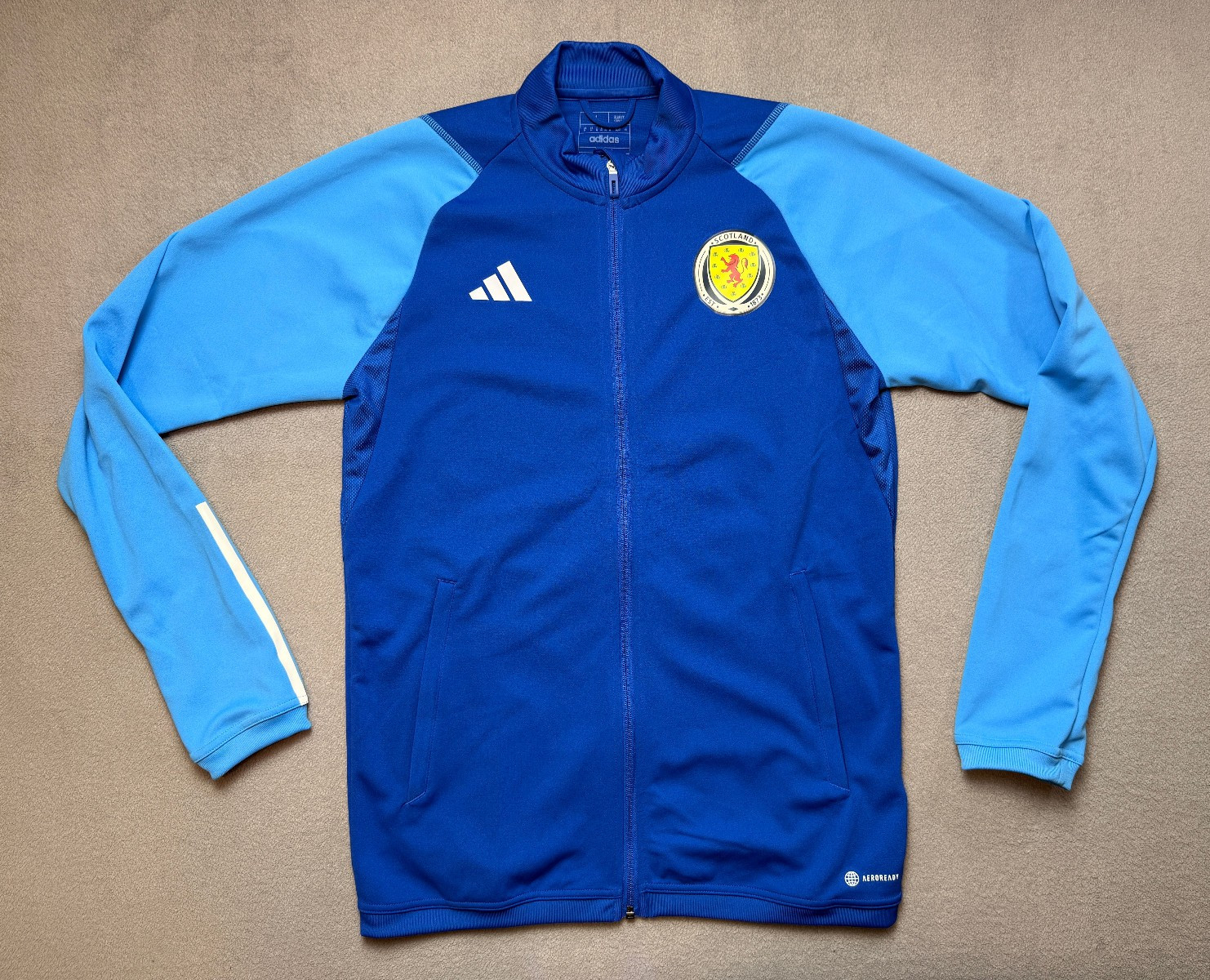Adidas Scotland Soccer Training Track Jacket Mens M Blue Full Zip AEROREADY 2022
