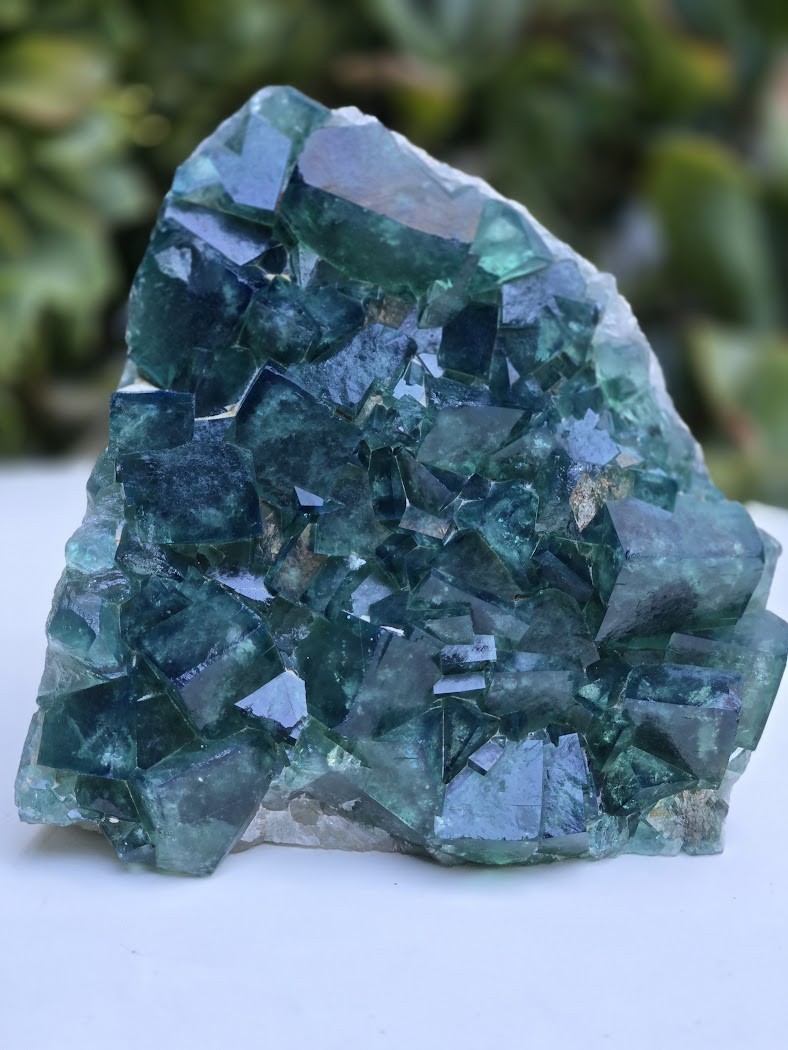 Green Cubic Fluorite Crystal specimen, UV Reactive Natural Madagascar (GCL13)