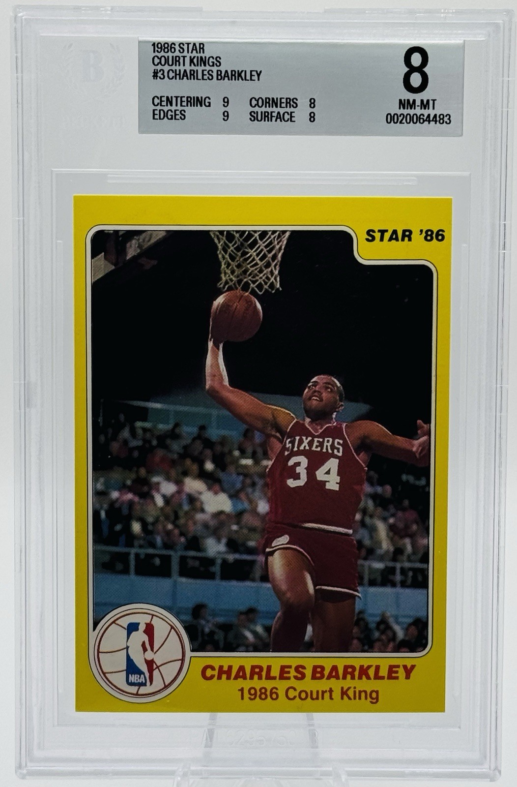 1986 Star Court Kings Charles Barkley ROOKIE RC #3 BGS 8 NM-MT+ 76ers HOF