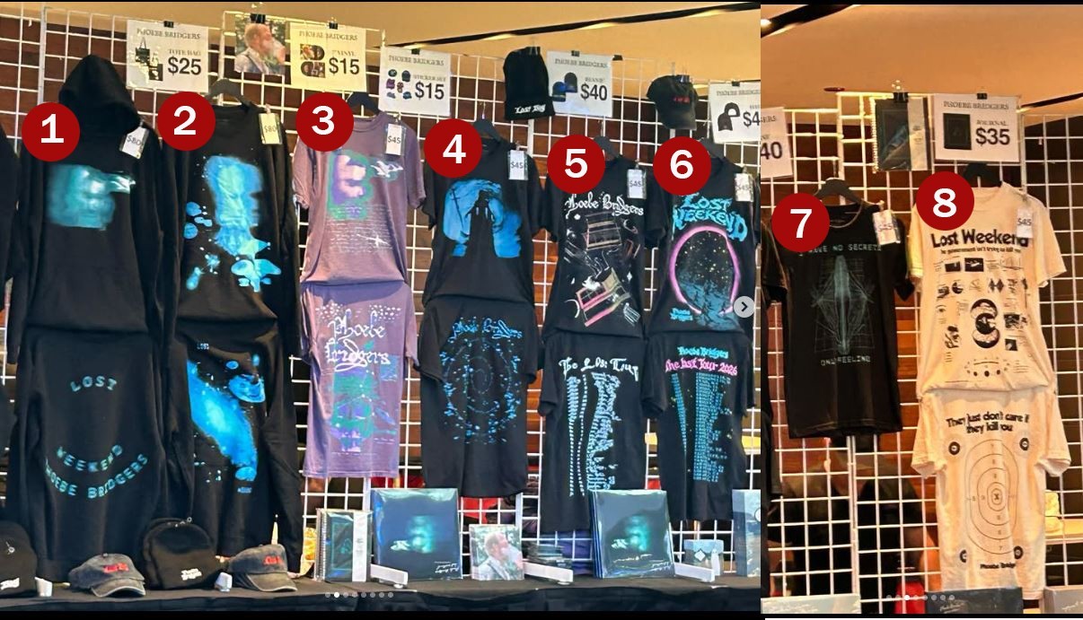 Phoebe Bridgers Alex G Concert Shirt Hoodie Lost Tour 2026 Merch Tee (Reprint) Phoebe Bridgers Alex G Concert Shirt Hoodie Lost Tour 2026 Merch Tee (Reprint)