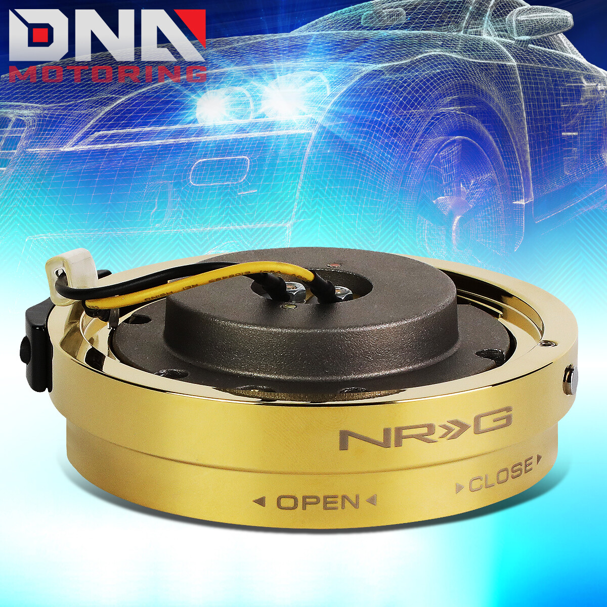 NRG SRK-400C-GD ALUMINUM STEERING WHEEL THIN VERSION QUICK RELEASE CHROME GOLD