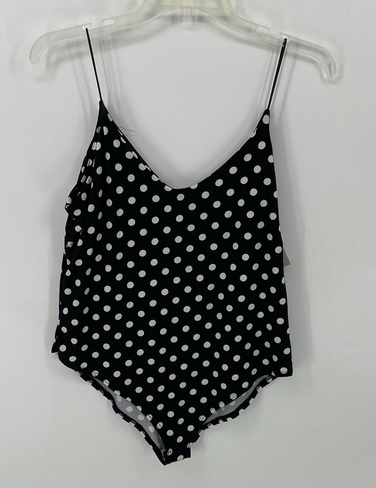 GAZE Women\'s Black / White Polka-Dot One piece Tank Bodysuit SZ Large NWT