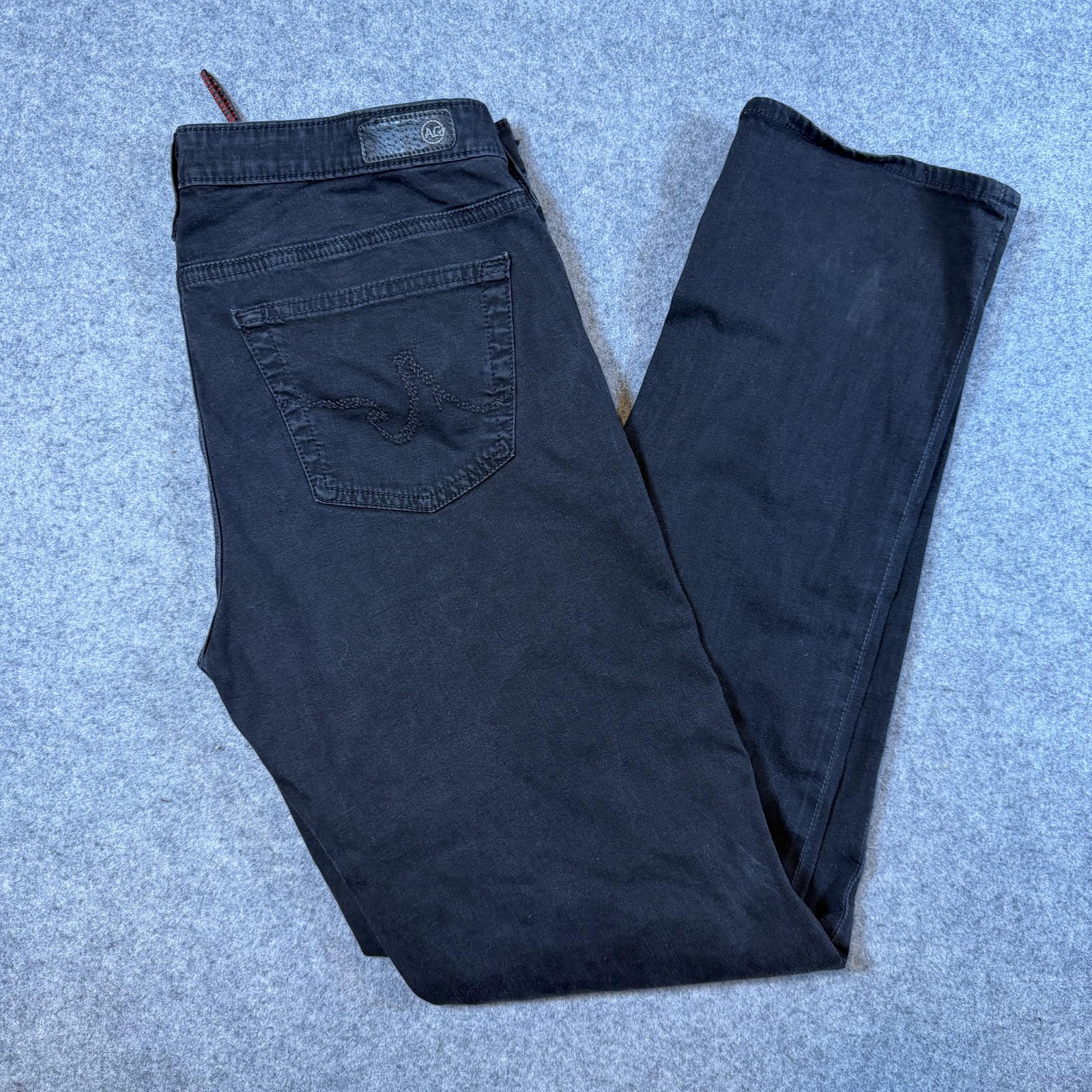 AG Adriano Goldschmied The Stilt Jeans Womens 31R Black Stretch Slim Straight