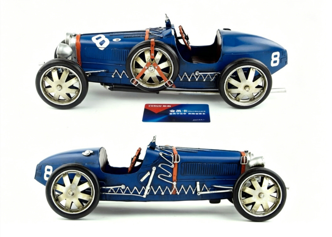 36CM Handmade Antique 1924 TYPE35 Sports Car Tin Metal Reproduction Model