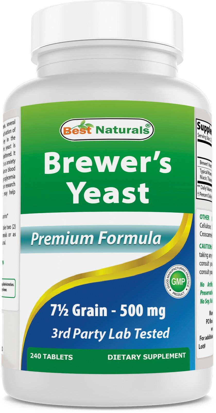 Best Naturals Brewers Yeast 7-1/2 Grains 500 mg 240 Tablets Best Naturals Brewers Yeast 7-1/2 Grains 500 mg 240 Tablets