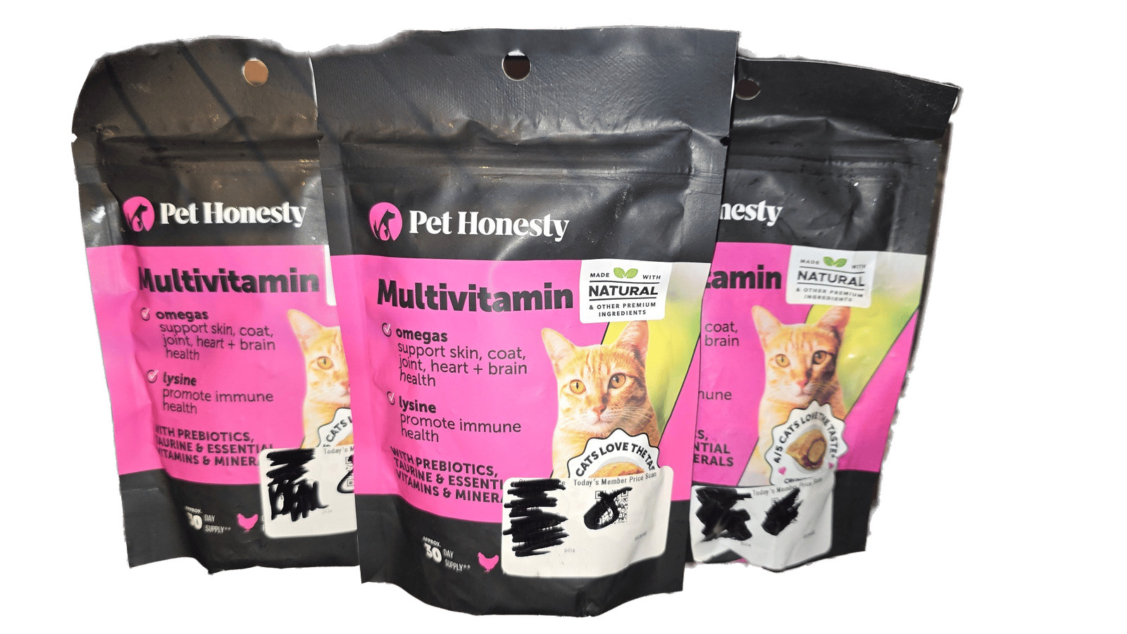 3 Pack Pet Honesty Cat Multivitamin Chews Omegas Lysine Supplement 30 Ct Ea 3 Pack Pet Honesty Cat Multivitamin Chews Omegas Lysine Supplement 30 Ct Ea