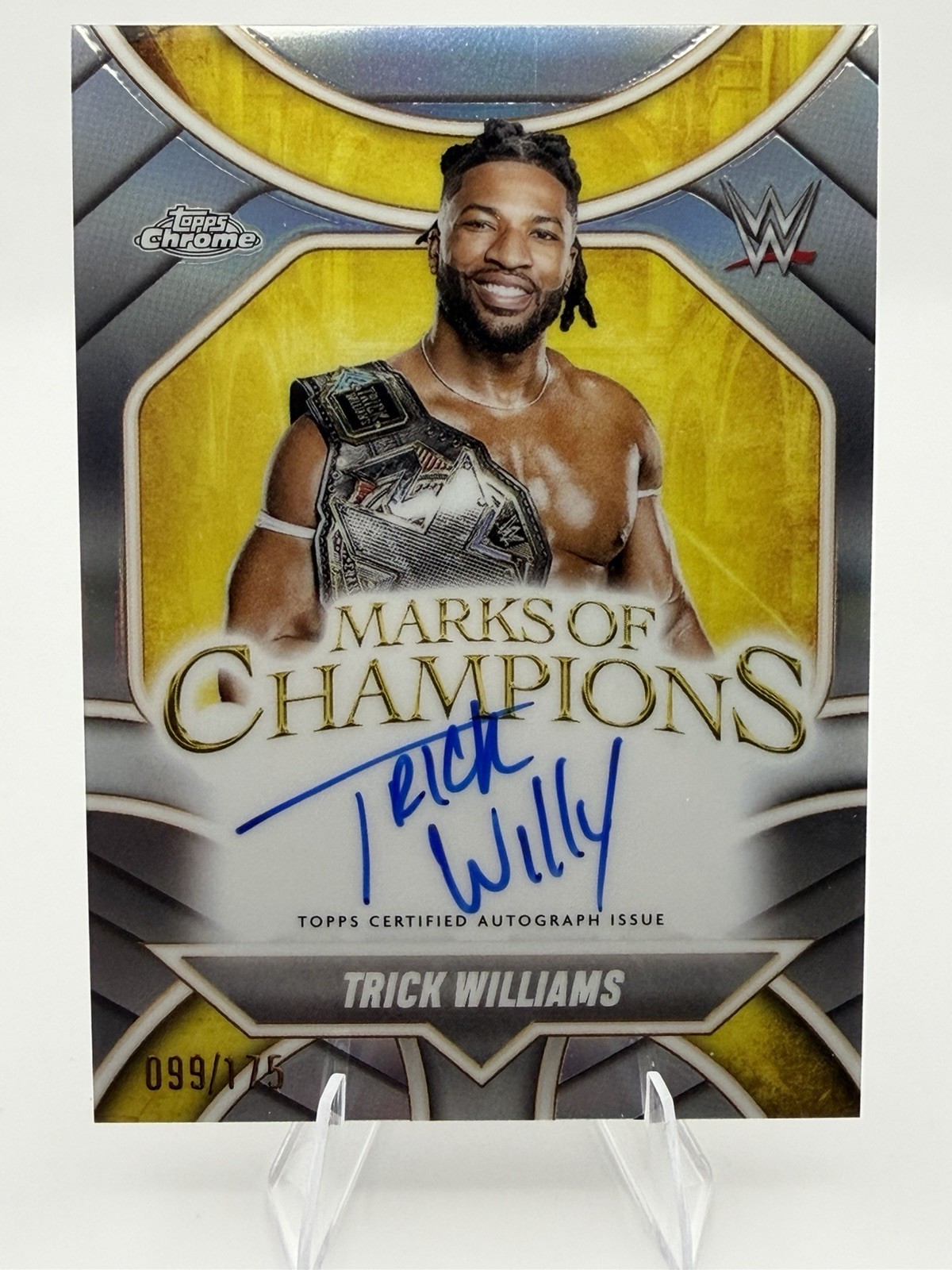 2025 Topps Chrome WWE - Marks of Champions Auto Trick Williams Refractor /175 2025 Topps Chrome WWE - Marks of Champions Auto Trick Williams Refractor /175