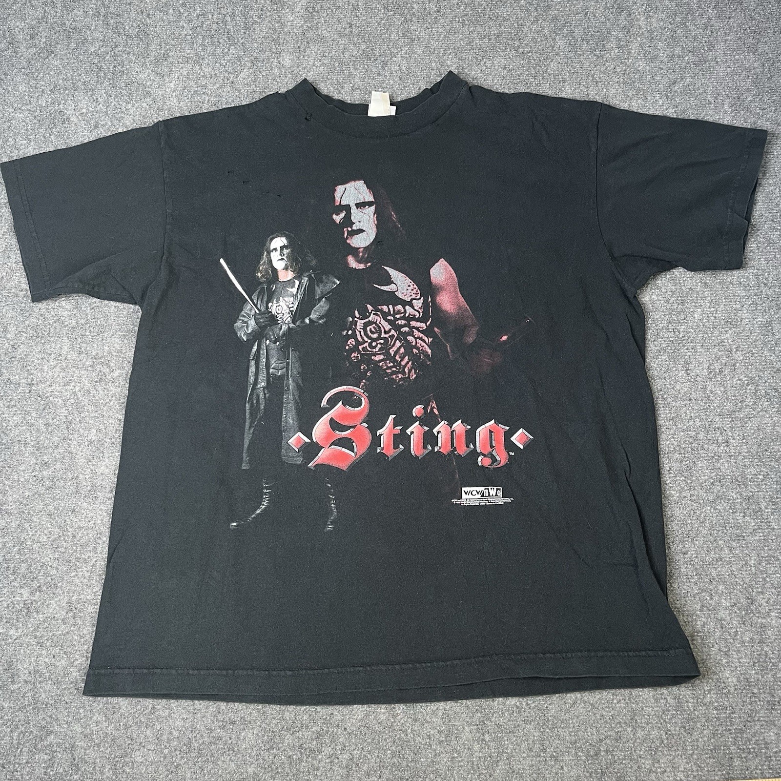 Vtg 1998 Sting WCW NWO Wrestling T-shirt 1990s 90s Tee Black Short Sleeve Xl