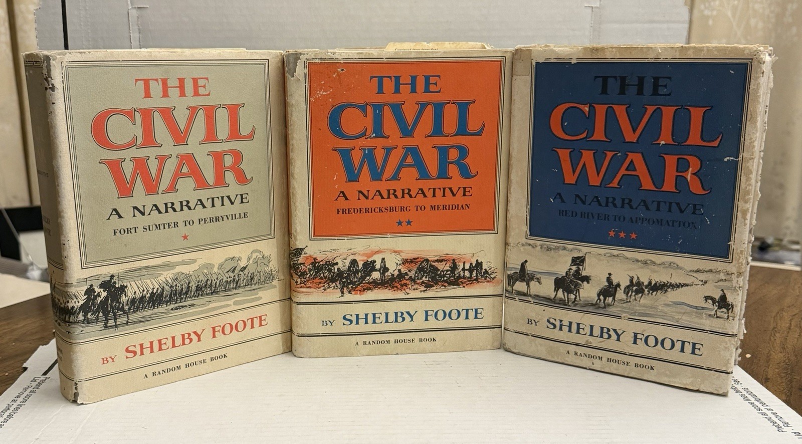 The Civil War by Shelby Foote, 1st Ed. (1958, 1963, 1974) 3 Volume HC Set