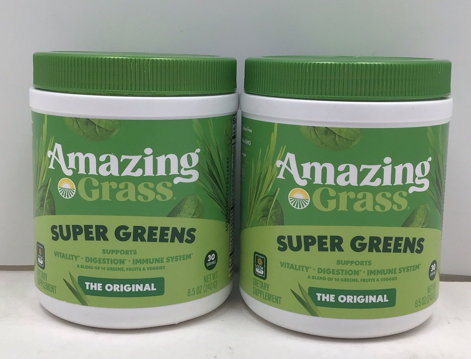 2X AMAZING GRASS SUPER GREENS THE ORIGINAL 30 SERVINGS EACH EXP 7/27+ 2X AMAZING GRASS SUPER GREENS THE ORIGINAL 30 SERVINGS EACH EXP 7/27+
